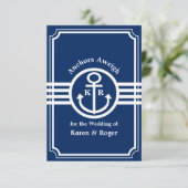 Bieden op een boot - Anchors Aweigh RSVP Kaartje (Staand voorkant)