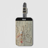 Bieden Shell op het strand, liefde in het zand Bagagelabel (Voorkant (verticaal))