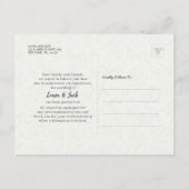 Bieden uitstel van de bruiloft. We doen nog steeds Aankondigingskaart (Achterkant)