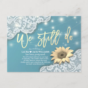 Bieden uitstel van de bruiloft. We doen nog steeds Aankondigingskaart