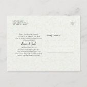 Bieden uitstel van de bruiloft. We doen nog steeds Aankondigingskaart (Achterkant)