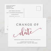 Bieden Uitstel Veranderen Datum Roos Black Aankondigingskaart (Voorkant / Achterkant)