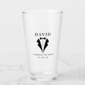 Bieden van de BRIDE Tuxedo Pint Glas (Voorkant)