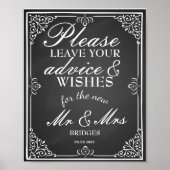 Bieden van een bruiloft en wensen de nieuwe heer e poster (Voorkant)