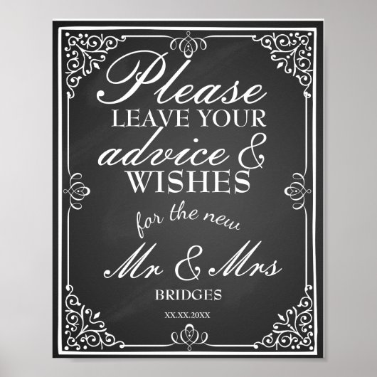 Bieden van een bruiloft en wensen de nieuwe heer e poster (Voorkant)