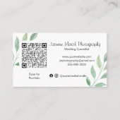 Bieden van een goudmonogram Lijst Fotograaf QR Visitekaartje (Achterkant)