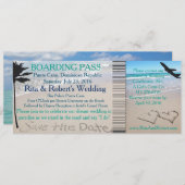 Bieden van een instapkaart opslaan van de datum va save the date (Voorkant / Achterkant)