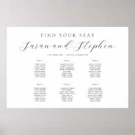 Bieden van een modern, minimaal 6-tafelzitje poster