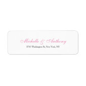 Bieden van Elegant script Creative Pink White Etiket (Voorkant)