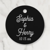 Bieden van Elegant Script Typografie Zwart-wit Bedankjes Labels (Achterkant)