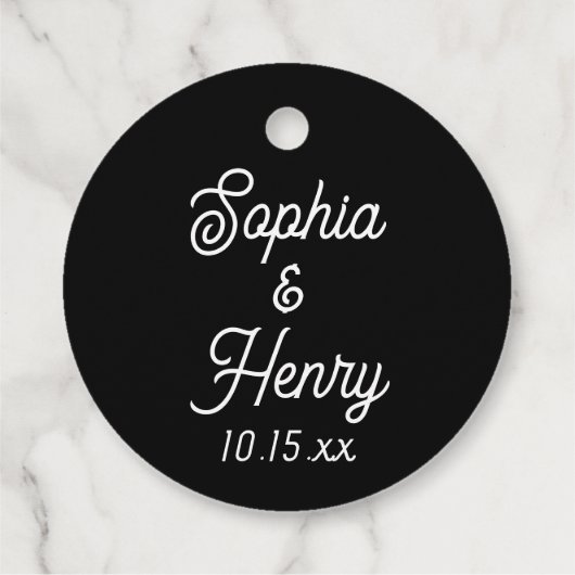 Bieden van Elegant Script Typografie Zwart-wit Bedankjes Labels (Achterkant)