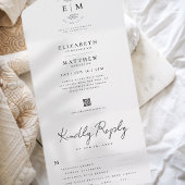 Bieden van emigranten - Modern Eenvoudige QR-maalt All In One Uitnodiging