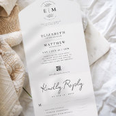 Bieden van emigranten - Moderne Eenvoudige QR-code All In One Uitnodiging