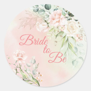Bieden van Floral Bride om een elegant roze script Ronde Sticker