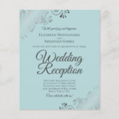 Bieden van geld en Blauwgroen lacy BUDGET Weddensc (Voorkant)