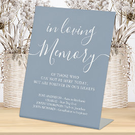 Bieden van Memorial Dusty Blue in liefdevol geheug Reclamebord Met Voetstuk