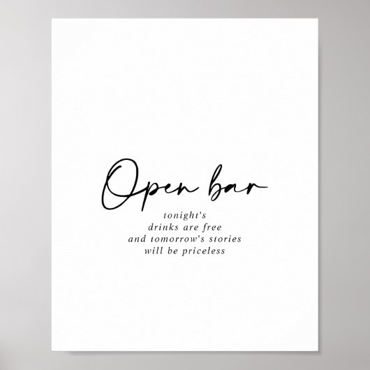 Bieden van open balk Modern legant Sign Poster (Voorkant)