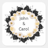 Bieden van oproepingsplek Elegant Vierkante Sticker (Voorkant)