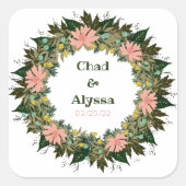 Bieden van oproepingsplek Elegant Vierkante Sticker (Voorkant)