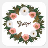 Bieden van oproepingsplek Elegant Vierkante Sticker (Voorkant)