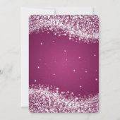 Bieden van partij met mousserende golf roze kaart (Achterkant)