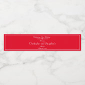 Bieden van Romantic Red en White Chic Script Waterfles Etiket (Enkel label)