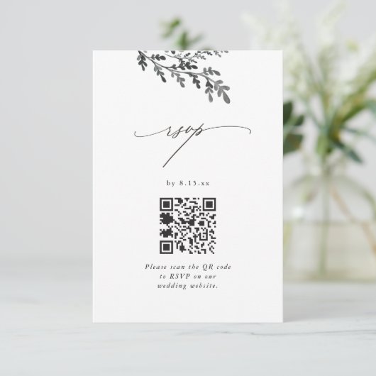 Bieden van RSVP met QR-code en foto's Kaartje (Staand voorkant)
