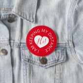 Bieden van sociaal afgelegen gastzorg rood hart ronde button 7,6 cm (In situ)