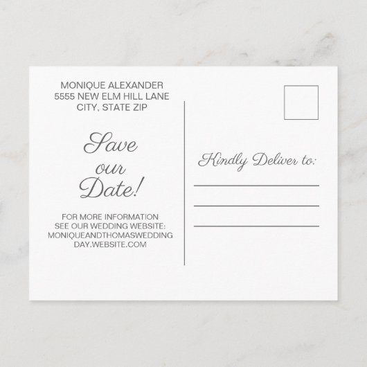 Bieden Verloving Foto Opslaan Datum Website Info e Aankondigingskaart (Achterkant)