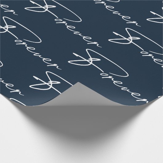 Bieden voor altijd modern script op zee cadeaupapier (Hoek)