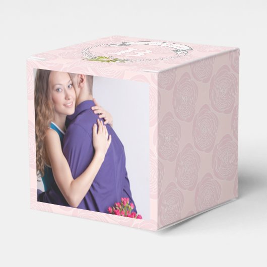 Bieden voor doos Uw foto's Monogram Namen Bedankdoosjes (Voorkant Zijde)