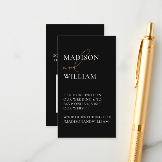 Bieden Website QR Code Black Modern Informatiekaartje (Voorkant / Achterkant in situ)