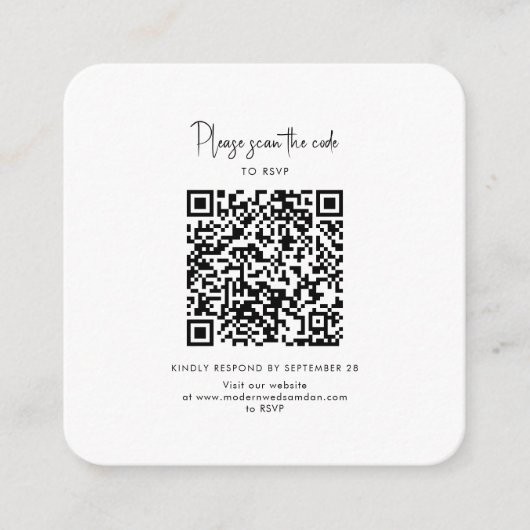 Bieden Website QR Code Foto Enclosure Kaart (Voorkant)