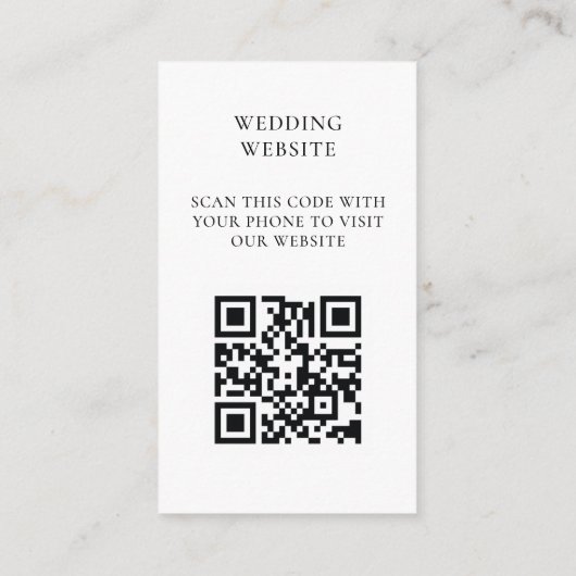 Bieden Website QR Code White Modern Informatiekaartje (Achterkant)