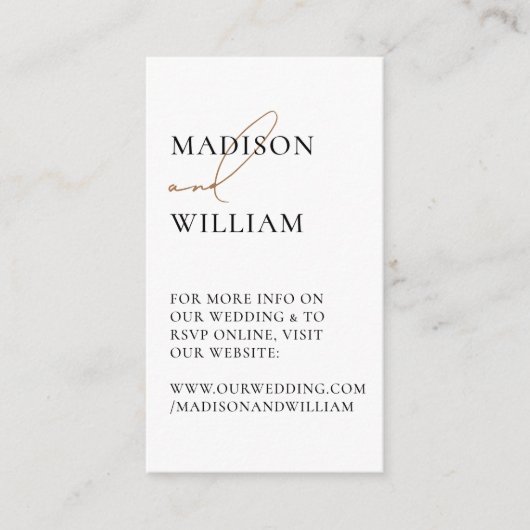 Bieden Website QR Code White Modern Informatiekaartje (Voorkant)