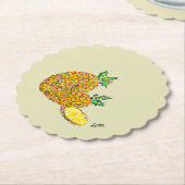 Biedermeier : Ananas Kartonnen Onderzetters (Gekanteld)