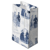Biedermeier Blue Toile Elegant  Mode Klein Cadeauzakje (Achterkant Gekanteld)