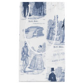 Biedermeier Blue Toile Elegant  Mode Klein Cadeauzakje (Voorkant)
