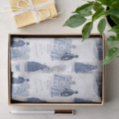 Biedermeier Blue Toile Elegant  Mode Tissuepapier