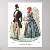 Biedermeier Couple in Garden  Mode Bord Poster (Voorkant)