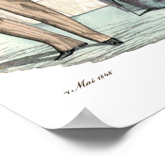 Biedermeier Couple in Garden  Mode Bord Poster (Hoek)