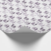 Biedermeier Mode  Lila en Witte Toile Cadeaupapier (Hoek)