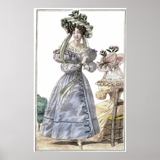 Biedermeier Mode Print 1835 Dames in Petten (Voorkant)