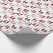 Biedermeier Mode  Rode en Witte Toile Cadeaupapier (Hoek)