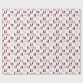 Biedermeier Mode  Rode en Witte Toile Cadeaupapier (Vlak)