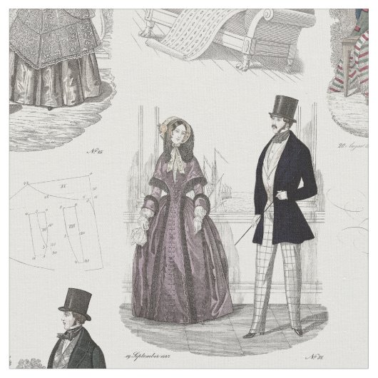 Biedermeier Modes Romantic Toile Stof (Close Up)