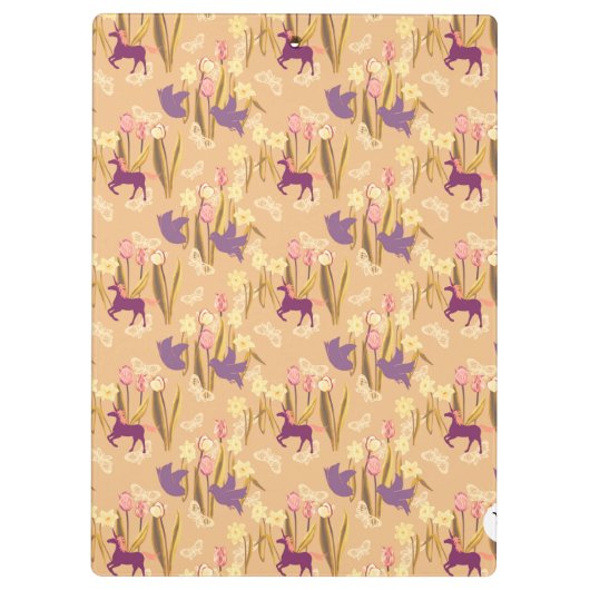 Biedingen en Unicorns op Spring Meadow Klembord (Achterkant)