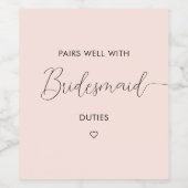 Biedt een goed parcours met een bridesmaïde ontwer wijn etiket (Enkel label)