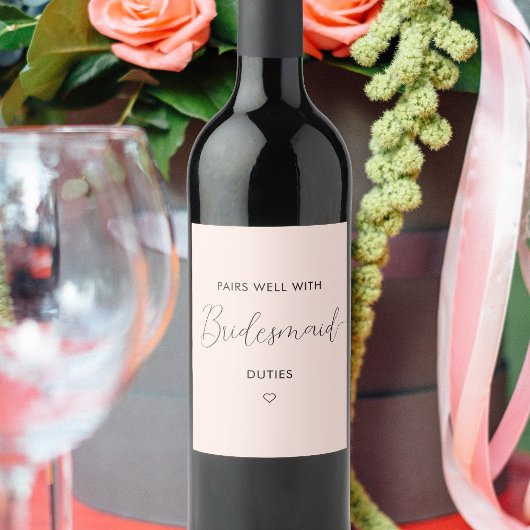 Biedt een goed parcours met een bridesmaïde ontwer wijn etiket