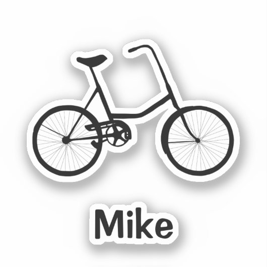 Biedt een tweewielige fiets met naam sticker (Voorkant)